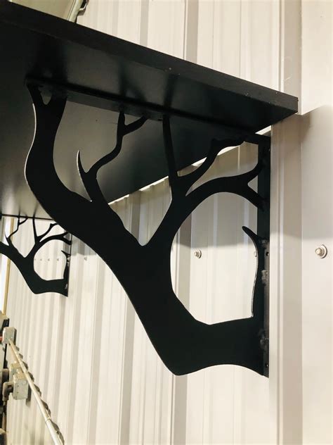 metal tree branch brackets|Tree Branch Shelf Bracket .